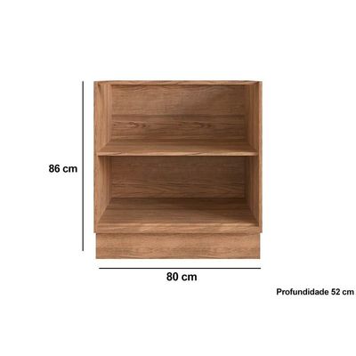 Balcão Cozinha p/ Cooktop Versalis PH 3040 c/ 2 Portas s/ Tampo 80cm Freijo/Grafite - Herval