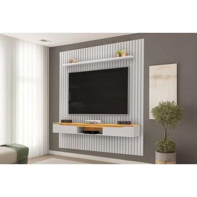 Painel Quarto p/ TV Isac 223x240cm Bali/Cedro - DJ Móveis