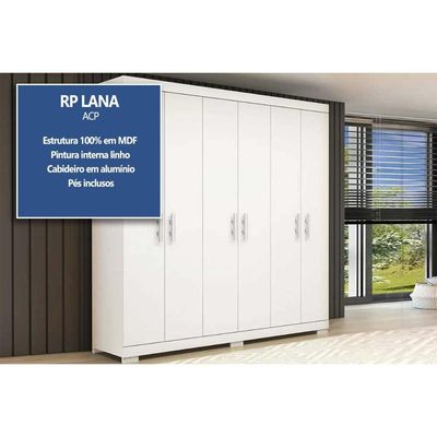 Guarda Roupa 6 Portas e 2 Gavetas Lana Cinamomo - ACP