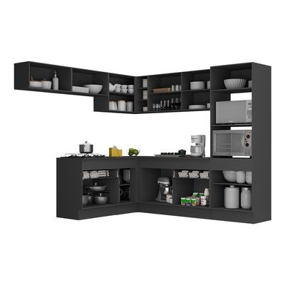 Armário De Cozinha Completa De Canto Mp2105.895 Preto