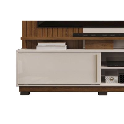 Rack Bancada c/ Painel p/ TV até 55 Pol Atenas 1 Porta 184x150cm Cedro/Bali - DJ Móveis