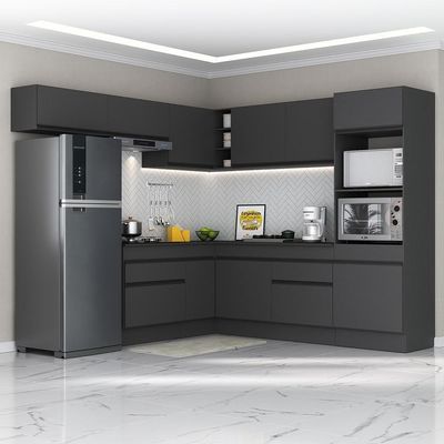 Armário De Cozinha Completa De Canto Mp2105.895 Preto
