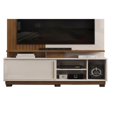 Rack Bancada c/ Painel p/ TV até 55 Pol Atenas 1 Porta 184x150cm Cedro/Bali - DJ Móveis