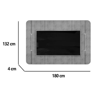 Painel Quarto p/ TV até 65 Pol Adele 180x132cm Cedro - DJ Móveis