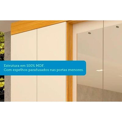 Guarda Roupa 4 Portas (2 c/ Espelho) e 3 Gavetas Débora Cinamomo - ACP