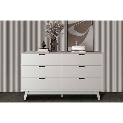 Cômoda Solteiro CM8044 6 Gavetas Branco - Tecno Mobili
