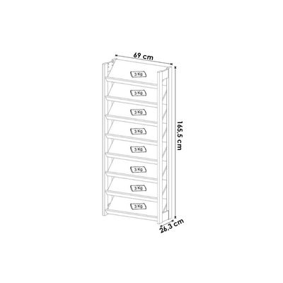 Armário Sapateira Casal Sapateira AZ1006 c/ 8 Prateleiras Branco/Nogal - Tecno Mobili