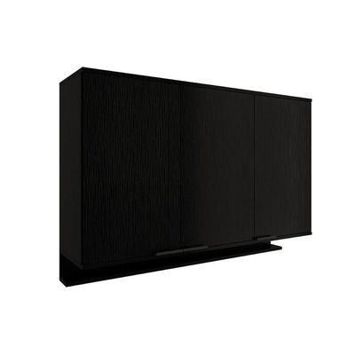 Armário de Cozinha Modulado Alpha 2501 c/ 3 Portas 120cm Preto - Carraro