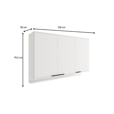 Armário de Cozinha Modulado Alpha 2501 c/ 3 Portas 120cm Cinza - Carraro