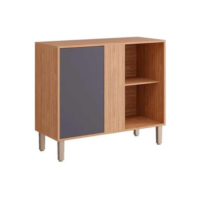 Gabinete de Cozinha Modulado Balcão c/ Tampo Divina de Canto c/ 1 Porta 92cm Cinamomo/Titanium - MGM