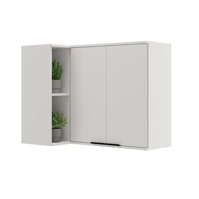 Armário de Cozinha Modulado Alpha 2505 Canto Reto c/ 2 Portas 94cm Branco - Carraro