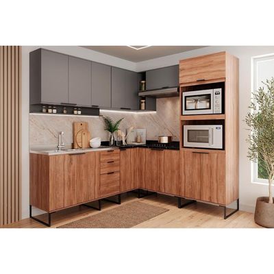 Armário de Cozinha Modulado Alpha 2505 Canto Reto c/ 2 Portas 94cm Branco - Carraro