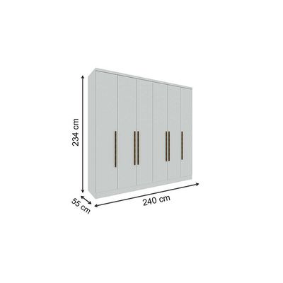 Guarda Roupa 6 Portas Veneza c/ e 4 Gavetas Neve - Tcil Móveis