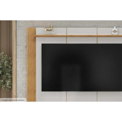 Home p/ TV até 75 Pol Helo c/ 4 Portas Off White/Freijó - DJ Móveis
