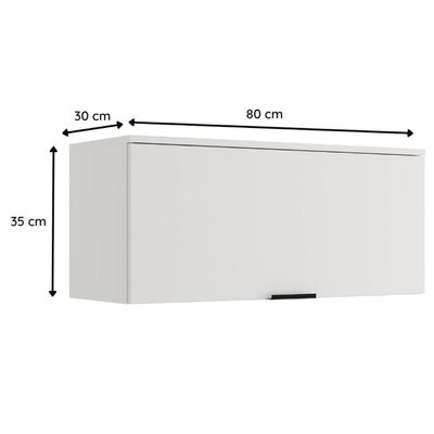 Armário Aéreo Cozinha Modulado Alpha 2503 c/ 1 Porta Basculante 80cm Cinza - Carraro