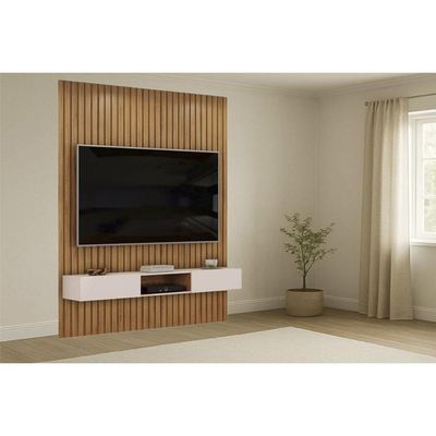 Home p/ TV Trento 183x240cm Freijo/Off White - DJ Móveis