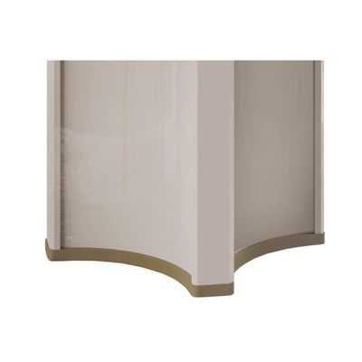 Mesa p/ Cozinha Chanel c/ Tampo Madeirado c/ Vidro Redondo 136x136cm Off White/Off White - DJ Móveis