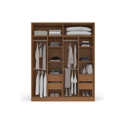 Guarda Roupa 4 Portas e 4 Gavetas Lisboa Branco - Politorno