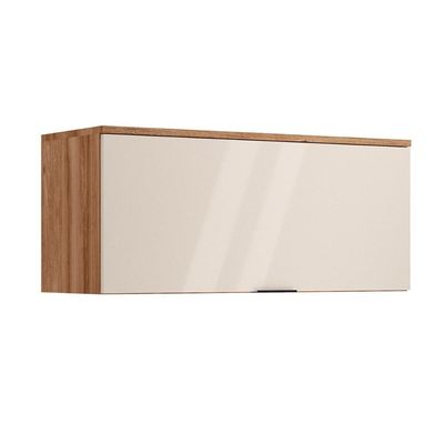 Armário Aéreo Cozinha Modulado Alpha 2503 c/ 1 Porta Basculante 80cm Freijo/Off White - Carraro