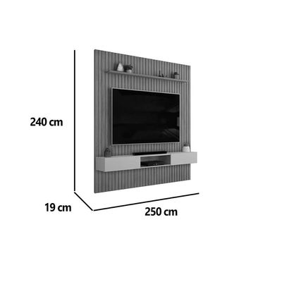 Home p/ TV Trento 250x240cm Freijo/Off White - DJ Móveis