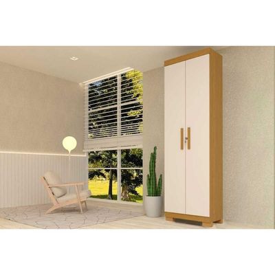 Armário Sapateira Casal Iris c/ 2 Portas c/ Chave Cinamomo/Off White - ACP