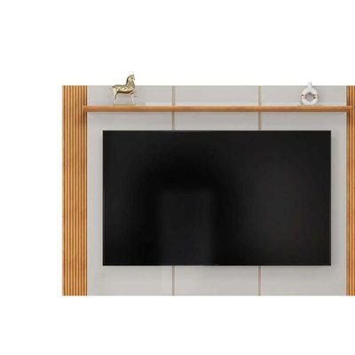 Home p/ TV até 75 Pol Helo 183x136cm Off White/Freijó - DJ Móveis