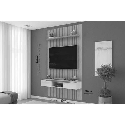 Home p/ TV Isac 183x240cm Bali/Cedro - DJ Móveis
