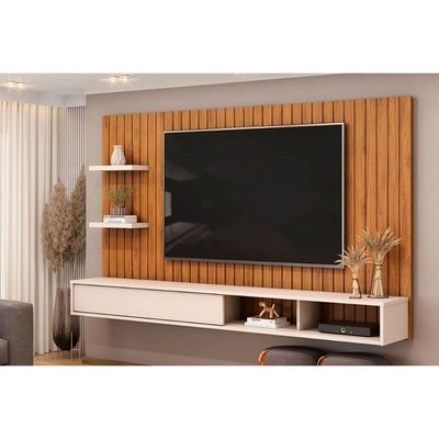 Painel Quarto p/ TV até 60 Pol Friz 179x108cm Cedro/Bali - DJ Móveis