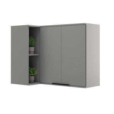 Armário de Cozinha Modulado Alpha 2505 Canto Reto c/ 2 Portas 94cm Cinza - Carraro