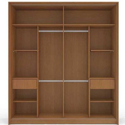 Guarda Roupa 2 Portas de Correr e 2 Gavetas Porto Branco/Cinza - Politorno