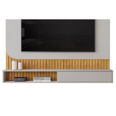 Painel Quarto p/ TV até 65 Pol Tom 150x139cm Cedro/Bali - DJ Móveis