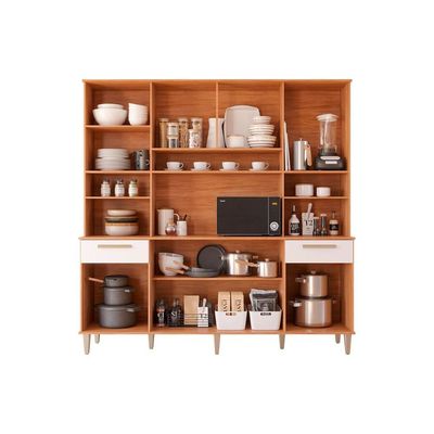 Kit de Cozinha Compacta Livia 8 Portas 2 Gavetas e 6 Nichos Cinamomo/Titanium - MGM