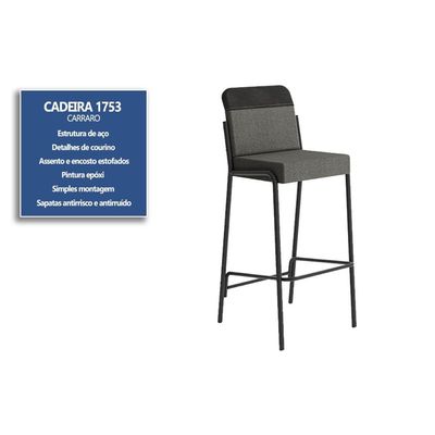 Banqueta Sala de Jantar Duo 1753 Kit 2 Un Rose/Linho Areia/Courano Caramelo - Carraro