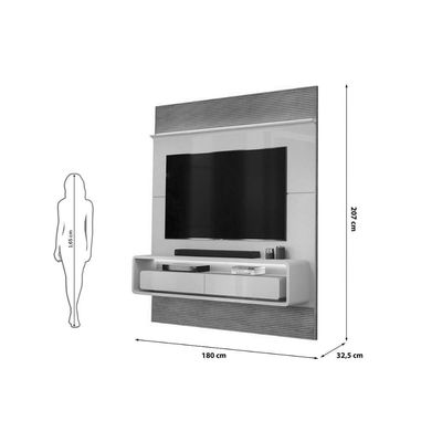 Painel Home p/ TV até 70 Pol Taylor 179x207cm Bali/Cedro - DJ Móveis