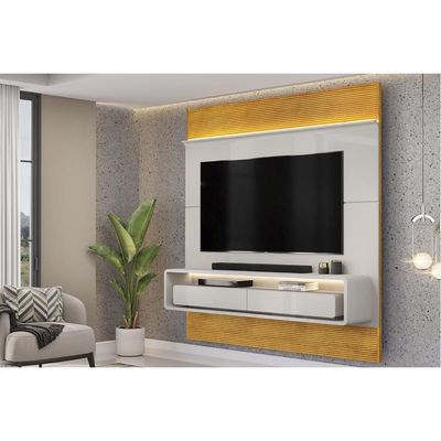 Painel Home p/ TV até 70 Pol Taylor 179x207cm Bali/Cedro - DJ Móveis