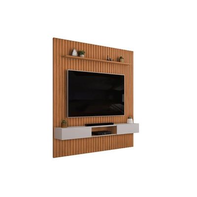 Rack Bancada c/ Painel p/ TV Trento 250x240cm Cedro/Bali - DJ Móveis