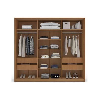 Guarda Roupa Casal 3 Portas de Correr e 4 Gavetas Valência Branco - Politorno
