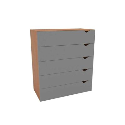 Cômoda de Quarto Porto c/ 5 Gavetas Freijo/Cinza - Politorno
