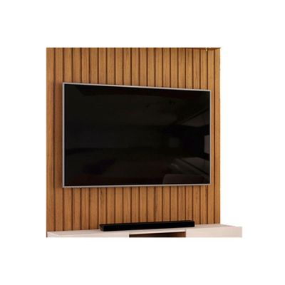 Rack Bancada c/ Painel p/ TV Trento 143x240cm Freijo/Off White - DJ Móveis