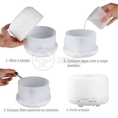 Aromatizador Umidificador Eletrônico Luz De Led Rgb 300ml 28