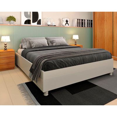 Cama de Casal Mônaco Off White - Tcil Móveis