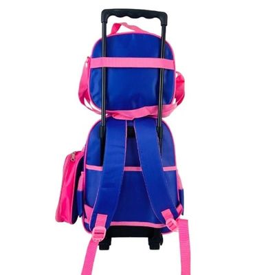 Kit Mochila Rodinha Infantil Princesas Rosa Lancheira Estojo