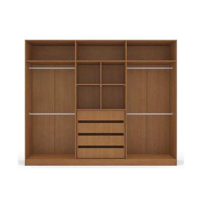 Guarda Roupa 6 Portas e 4 Gavetas Valência Freijo/Creme - Politorno