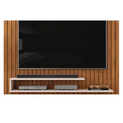 Painel Quarto p/ TV até 55 Pol Ripe 134x108cm Freijo/Off White - DJ Móveis