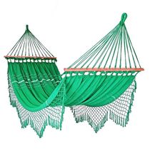Rede Grande De Dormir Americana Com Madeira Várias Cores Cor:Verde Bandeira