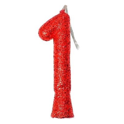 Vela De Aniversário Puro Glitter Vermelha Modelo 6