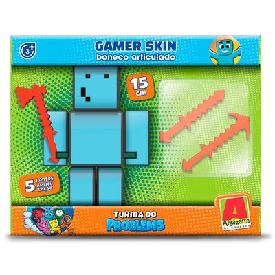 Boneco Gamer Turma do Problems 15cm com Acessórios Algazarra