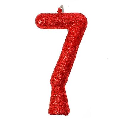 Vela De Aniversário Puro Glitter Vermelha Modelo 4
