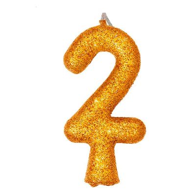 Vela De Aniversário Puro Glitter Dourada Modelo 4