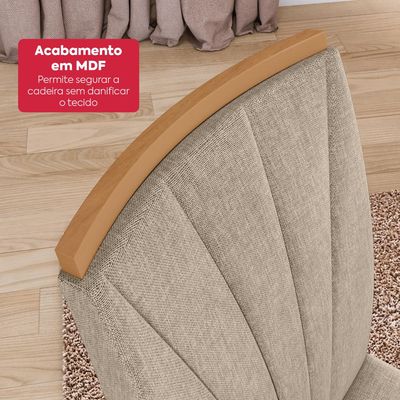 Conjunto Sala de Jantar Mesa Easy Pop 120x80cm Tampo MDF 40mm com 4 Cadeiras Confort Amêndoa/Off
